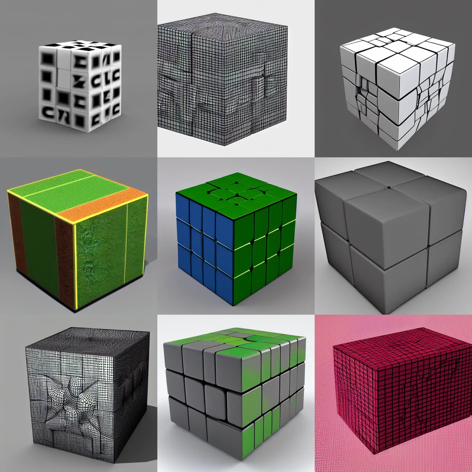 Prompt: 3D Rendering of an Aggressive Cube