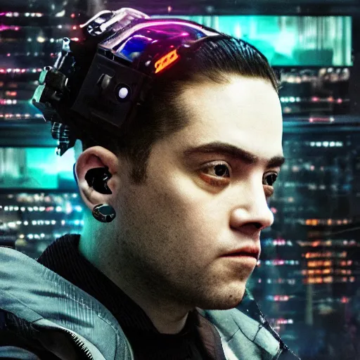 Prompt: elliot alderson, cyberpunk art, hacking, noir style, ultra realistic, cinematic, dark