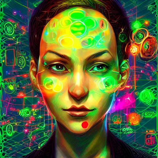 Image similar to skill magic geek inside matrix deepdream radiating a glowing aura stuff loot legends stylized digital illustration video game icon artstation lois van baarle, ilya kuvshinov, rossdraws,