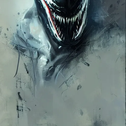 Image similar to venom symbiote painter by jeremy mann