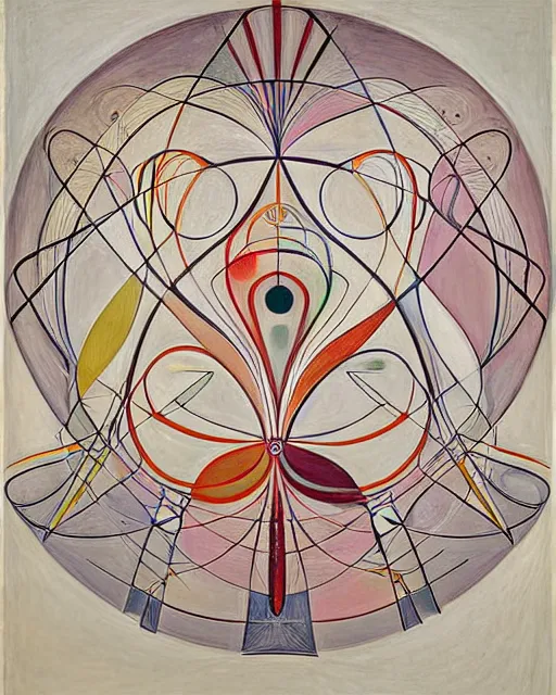 Image similar to blossoming rhythm, imperil, by hilma af klint, moebius, laurie greasly