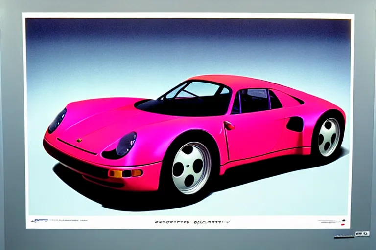 Prompt: designed by giorgetto giugiaro stylized poster of a single 9 5 9 concept, thick neon lights, ektachrome photograph, volumetric lighting, f 8 aperture, cinematic eastman 5 3 8 4 film