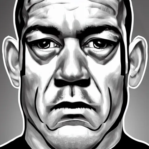 Prompt: jocko willink, black and white, digital art