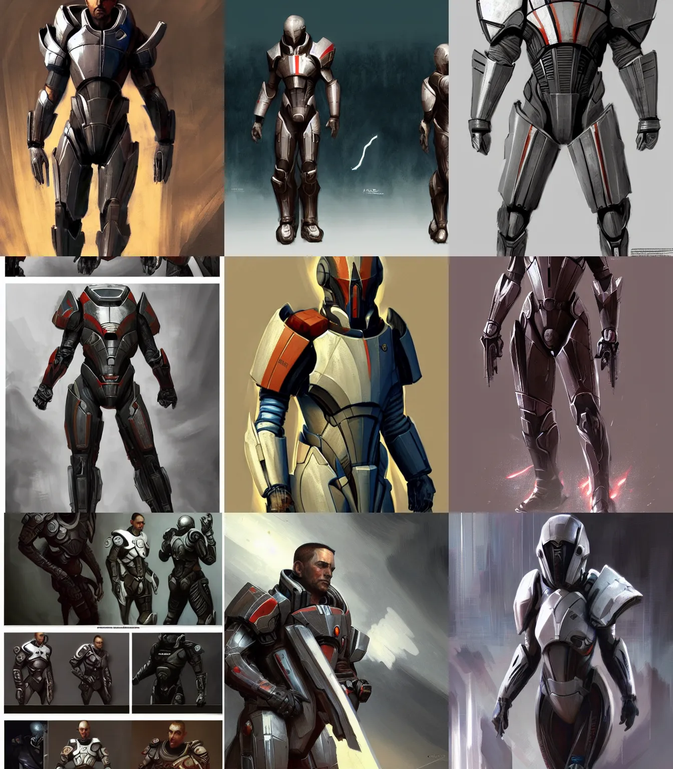 Prompt: Mass effect video game armor concept art, muted colors, intricate painting, by Craig Mullins, artstation, hyper detailed, cinematic