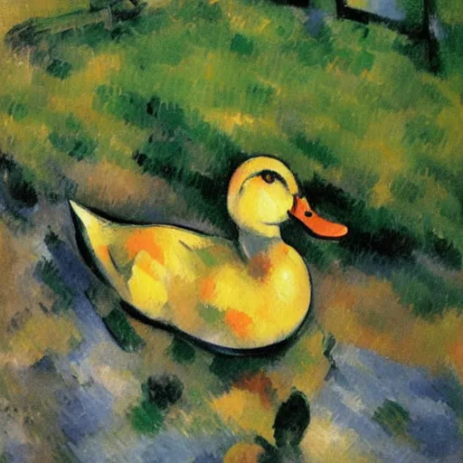 Image similar to a duck on the prowl oil painting paul cezanne