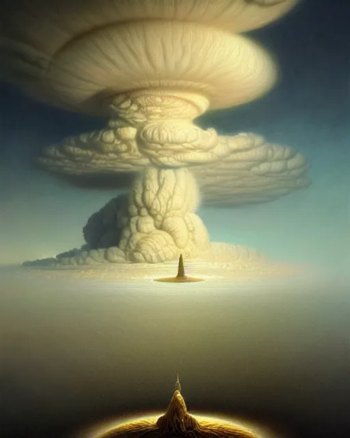 Image similar to a hyper - detailed 3 d render like a oil painting of venusian cloud farming, surrealism!!!!! surreal concept art, lifelike, photorealistic, digital painting, aesthetic, smooth, sharp focus, artstation hd, by greg rutkowski, bruce pennington, valentina remenar and asher duran,