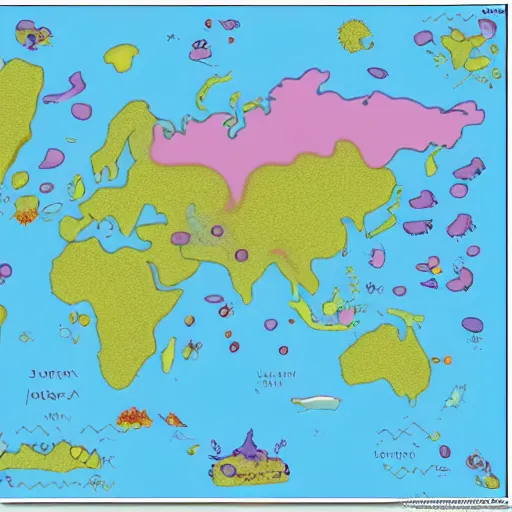 Image similar to a cartography of squishy monster continents