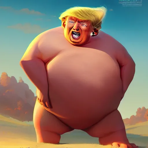 Image similar to donald trump as a chubby troll, ben hur, loftis, cory behance hd by jesper ejsing, by rhads, makoto shinkai and lois van baarle, ilya kuvshinov, rossdraws global illumination