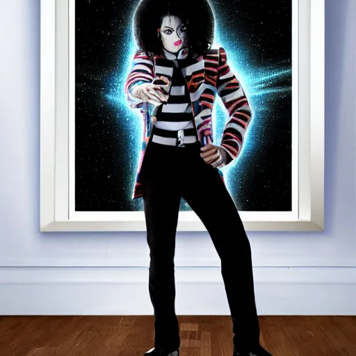 Image similar to a full body photograph of michael jackson as'doctor who ', time vortex in the background, detailed face, symmetrical face, extreme realism and detail, 8 k, completely framed, direct lighting, 3 5 mm photo, photorealistic, sharp focus