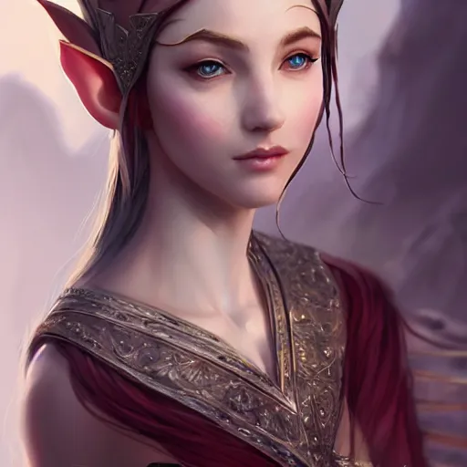 Prompt: Portrait of a young, beautiful and elegant elf queen, full of details, matte painting, concept art, smooth, by Ina Wong and wlop ，trending on cgsociety and artstation，8kHDR，light effect，-H 768