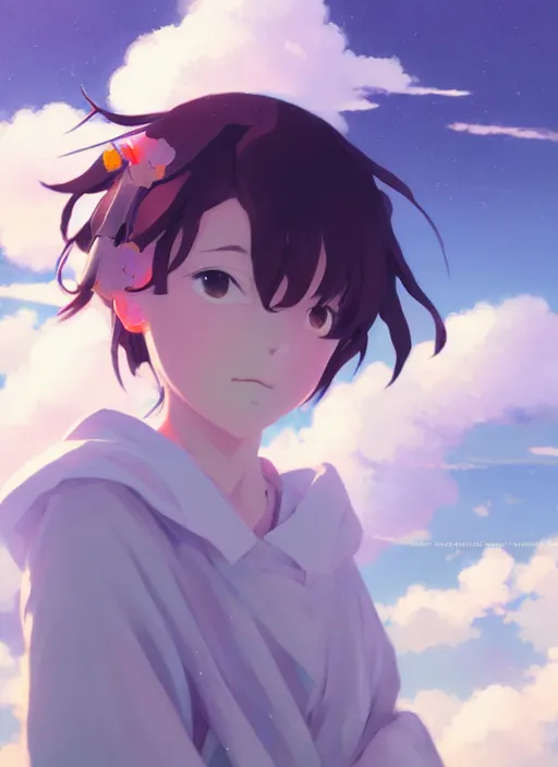 Image similar to portrait of djigokushojo, cloudy sky background lush landscape illustration concept art anime key visual trending pixiv fanbox by wlop and greg rutkowski and makoto shinkai and studio ghibli