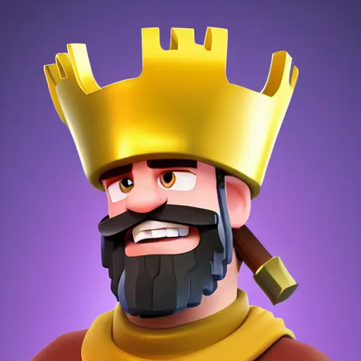 clash royale king flipping off emote, Stable Diffusion