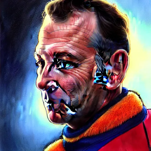 Image similar to beautiful portrait of hockey coach Clint Malarchuk, fantasy, intricate, elegant, highly detailed, digital painting, artstation, concept art, smooth, sharp focus, luxury fashion illustration, art by artgerm and greg rutkowski and alphonse mucha, brightly lit cinematic soft lighting, photorealistic