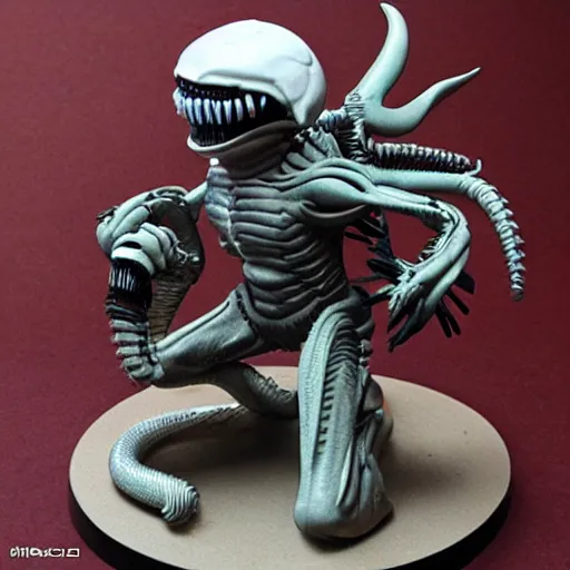 Prompt: miniaturine of xenomorph