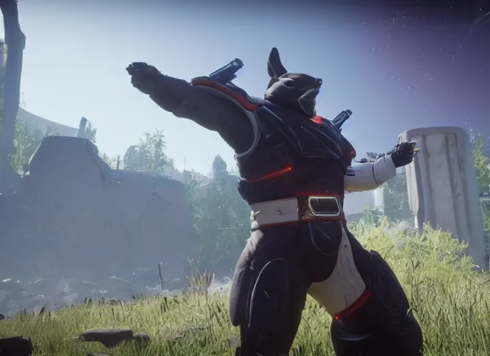 Prompt: big chungus in Destiny 2, highly detailed 4k in-game screenshot leak datamine from reddit