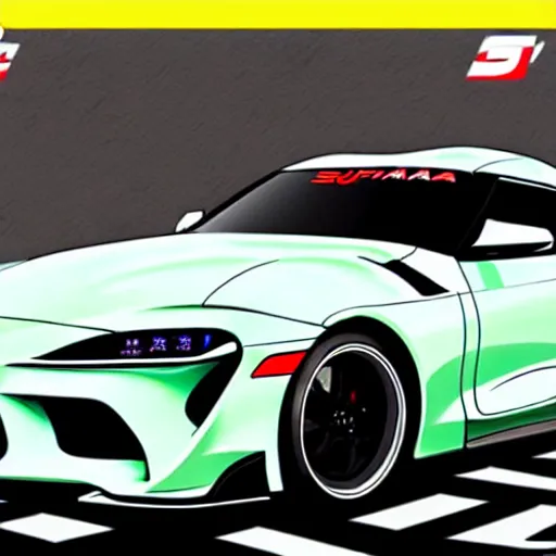 Image similar to toyota supra 2 0 2 1 initial d, anime art
