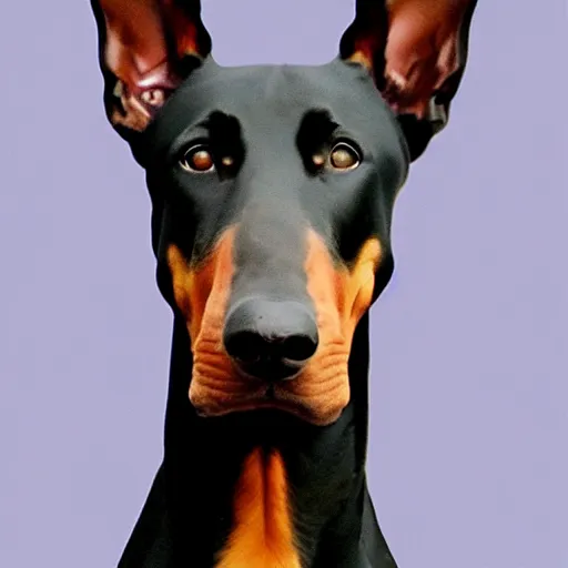 Prompt: Portrait of a Doberman, fine art, by John Emms