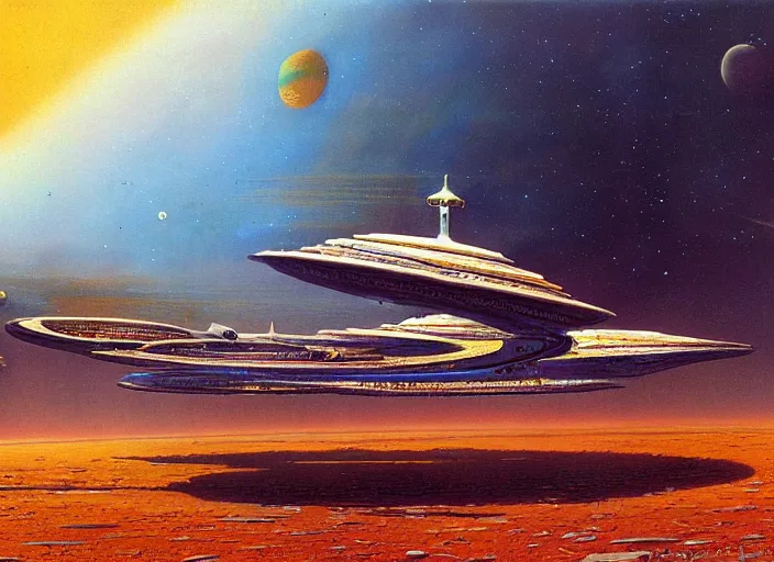 Image similar to a spaceship in an empty spacescape by bruce pennington