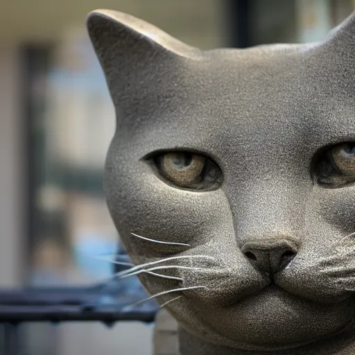 Prompt: a statue of a cats face