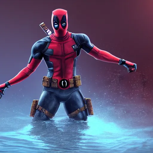 Download Deadpool in a Dynamic Pose in a Comic Style Background Wallpaper |  Wallpapers.com