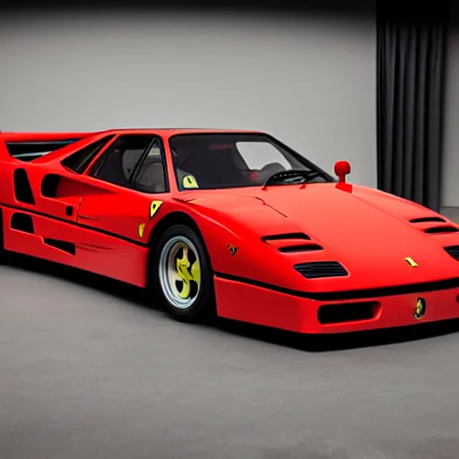 Image similar to ferrari f 4 0 under studio lights