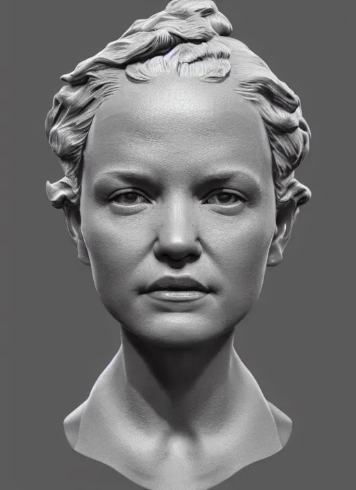 Prompt: 3D resin miniature sculpture by Jean-Baptiste Carpeaux, woman, prefect symmetrical face, academic art, realistic, 8K, Introduction factory photo, Product Introduction Photo, Hyperrealism. Subsurface scattering, raytracing, Octane Render, Zbrush, simple background