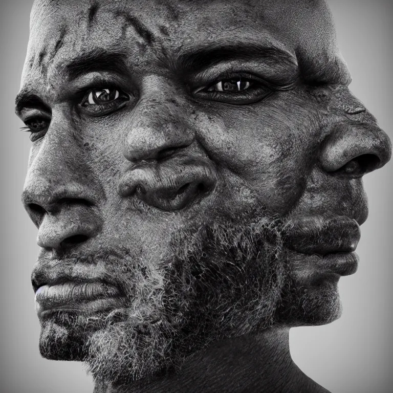 Image similar to surreal spinal ribbed tribal exotic organic face portrait of a beautiful muscled aboriginal man, beautiful detailed intricate insanely detailed BW 3D render digital art, octane render, 8K artistic photography, photorealistic