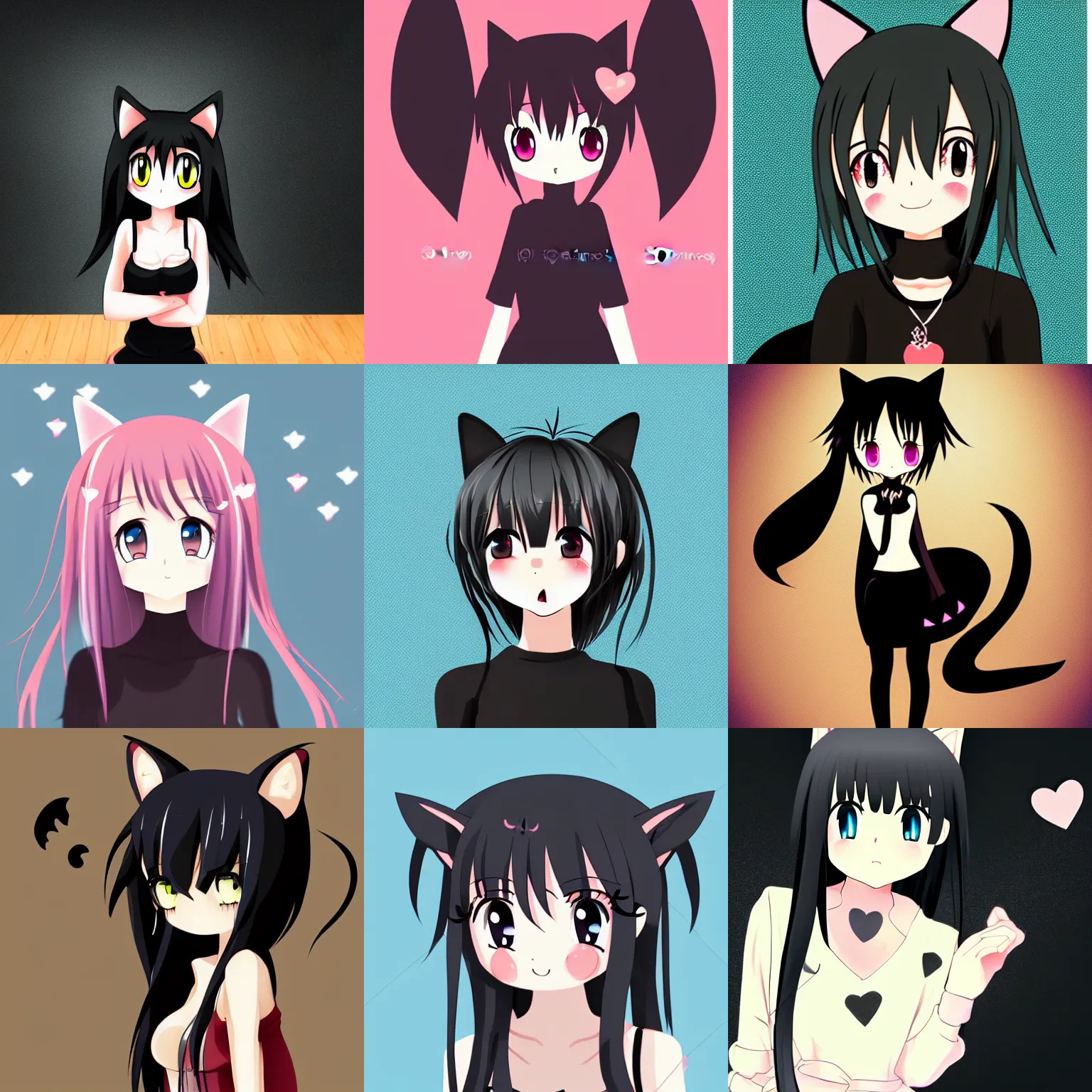 Mylittleblog: Cute anime catgirls  Cat girl, Black cat anime, Chibi girl