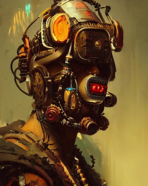 Image similar to detailed portrait australian aboriginal cyberpunk futuristic, decorated traditional ornaments by carl spitzweg ismail inceoglu dragan bibin hans thoma greg rutkowski alexandros pyromallis nekro illustrated perfect face, fine details, realistic shaded, fine - face, pretty face