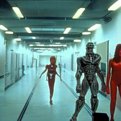 Image similar to a still of the movie weird science, 2 0 0 4 doom 3 visuals and graphics aesthetic