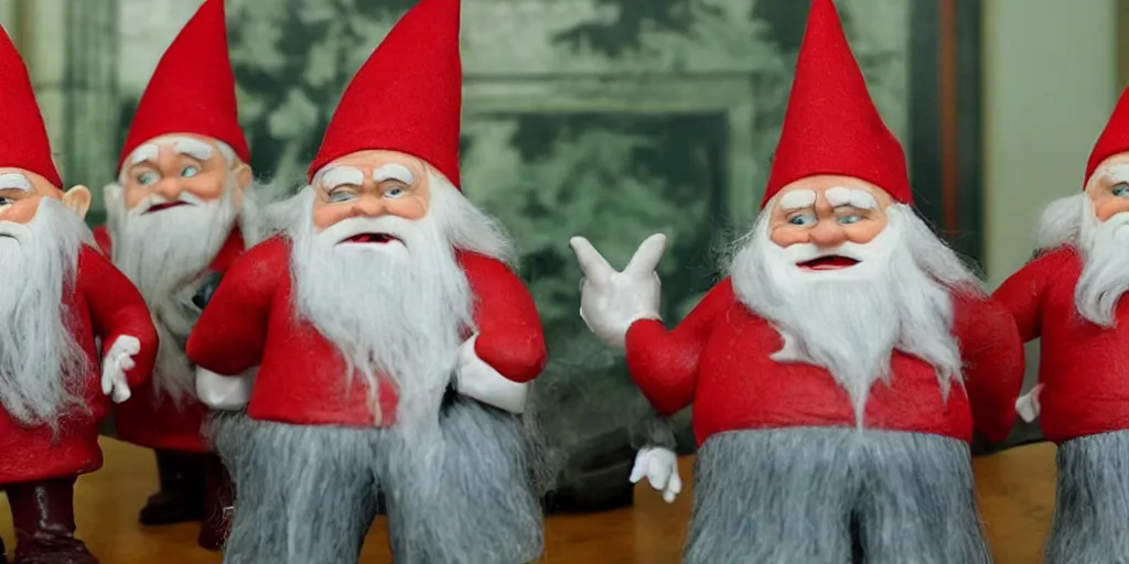 Prompt: evil gnomes in the White House