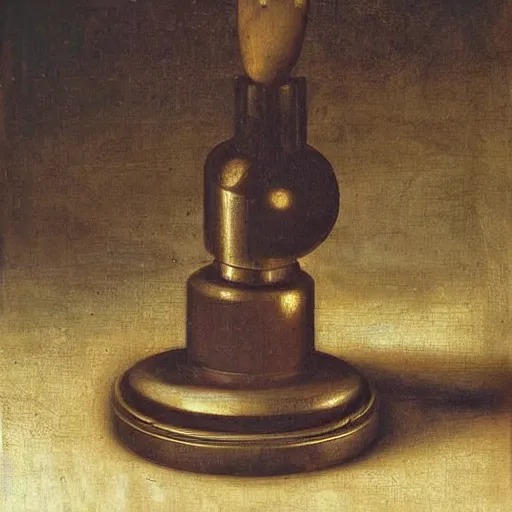 Image similar to an oil painting of a joystick by leonardo da vinci