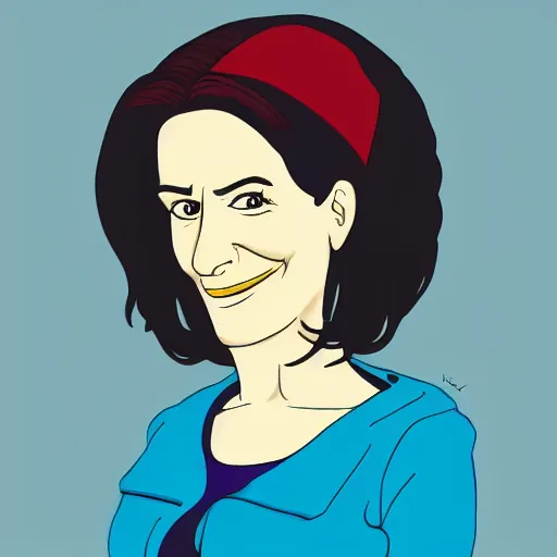 Prompt: bojack horseman style portrait of monica geller