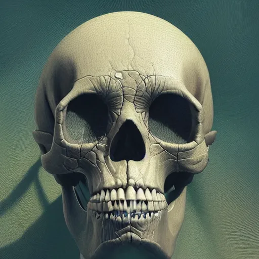 Image similar to portrait_of_a_melting_skull._intricate_abstract._intricate_artwork._by_Tooth_Wu_wlop_beeple_dan_mumford._octane_render_trending_on_artstat