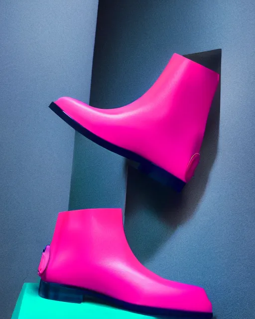 Prompt: a leaked screenshot of balenciagas 2 0 4 9 campaign, dayglo pink, dayglo blue