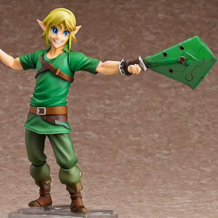 Image similar to Link, a GOOD SMILE figure of Link, figurine, detailed product photo,