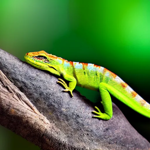 Prompt: a award-winning coherent photography of a close-up view of a lizard with weird mutations