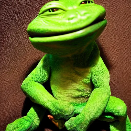 Image similar to very very very very cute Pepe, cinematic lighting, award winning creature photography