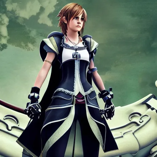 Prompt: Emma Watson as a character in Kingdom Hearts