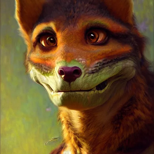 Prompt: a portrait of a beautiful female t - rex zootopia fursona furaffinity furry art detailed face painting by gaston bussiere craig mullins jc leyendecker gustav klimt artgerm greg rutkowski furry