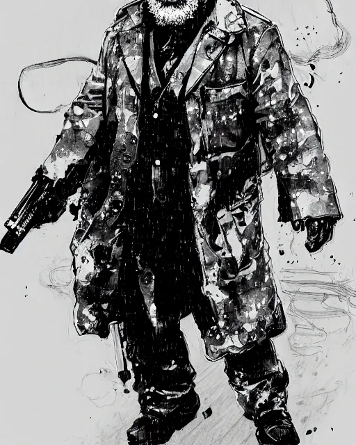 Prompt: portrait of a karl marx, concept art, sumi - e style, artstation, trending, highly detailed, smooth, focus, art by yoji shinkawa