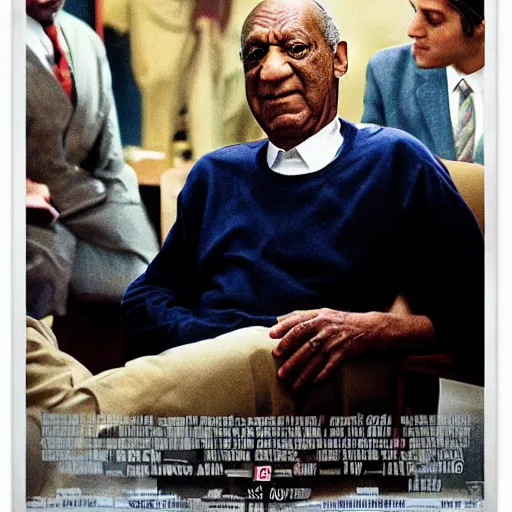 Prompt: bill cosby looking in a mirror, movie poster, silly