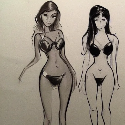 Image similar to milt kahl sketch of victoria justice with kim kardashian body