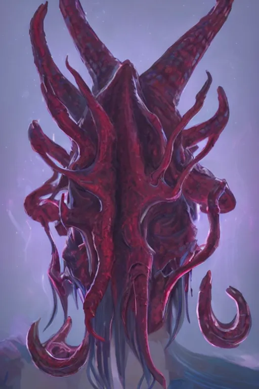 Image similar to an in game portrait of a mind flayer from the legend of zelda breath of the wild, breath of the wild art style.