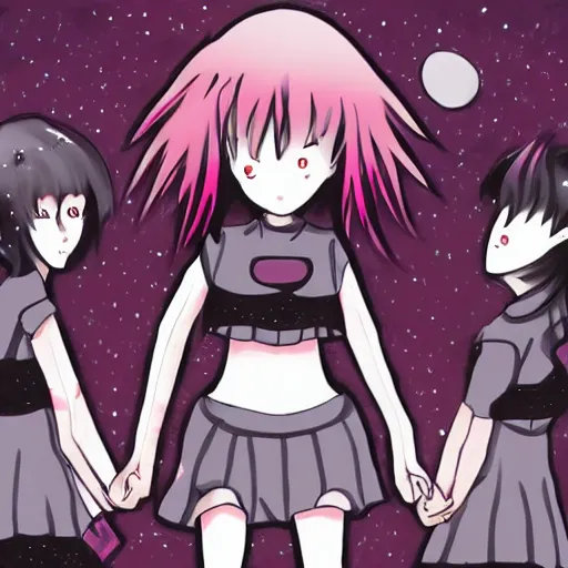 Image similar to Yandere, Creepy, Hell, Space, Abstract