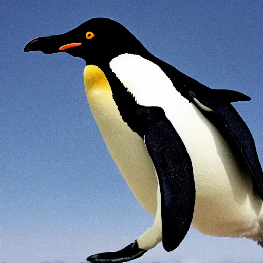 Image similar to a penguin flies around the world with planes