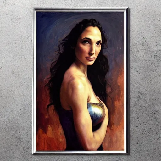 Prompt: Oil painting the beautiful woman Gal Gadot, she has withe old cloths, she is wearing surreal ornates, naturalism, dramatic lighting, high-detailed oil painting by Ilya Repin, Michelangelo da Caravaggio, William Blake, Alex Grey and Beksinski, trending on Artsatio, masterpiece, 4k, 8k,