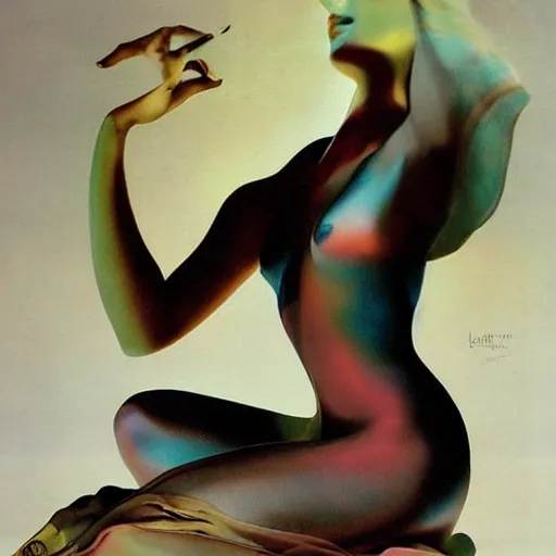 Image similar to Sculpture. paralyzed by the indescribable beauty of the cosmos. by Rolf Armstrong spirited, lively