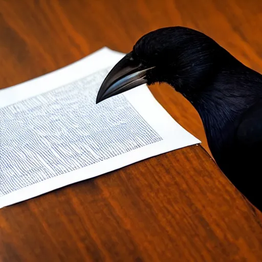 Prompt: “A crow filling out a cyber insurance application”