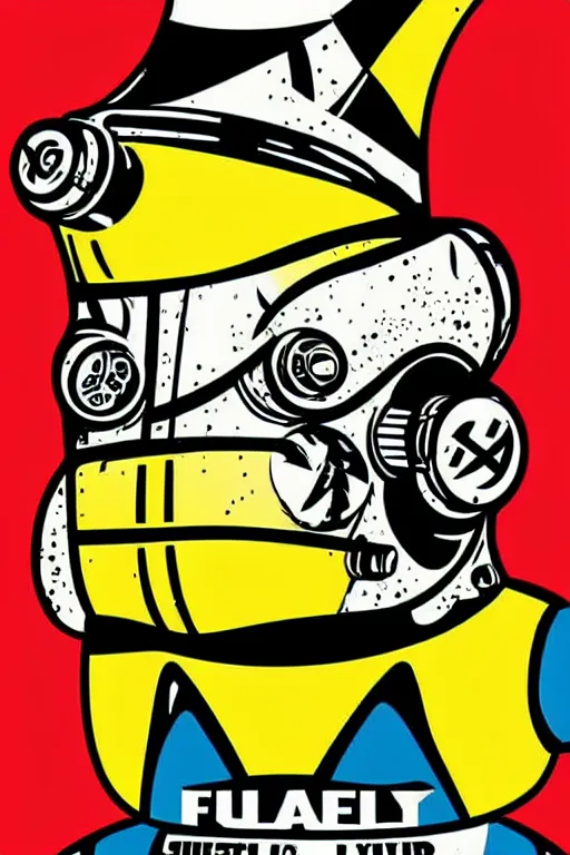 Image similar to fallout 7 6 retro futurist illustration art by butcher billy, sticker, colorful, illustration, highly detailed, simple, smooth and clean vector curves, no jagged lines, vector art, smooth andy warhol style